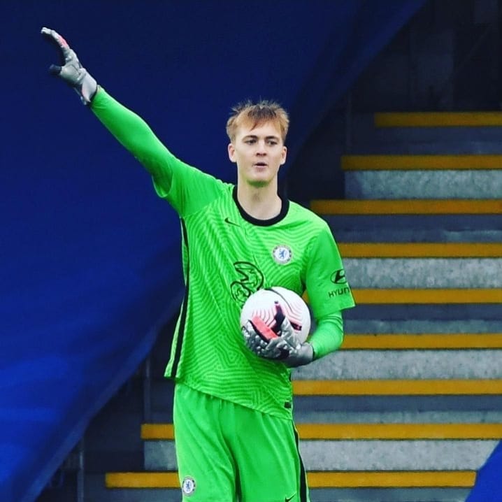 Chelsea's towering goalkeeper, Lucas Bergstrom