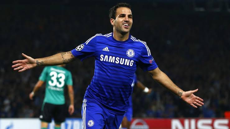 Cesc Fabregas in 2014 Chelsea home kit